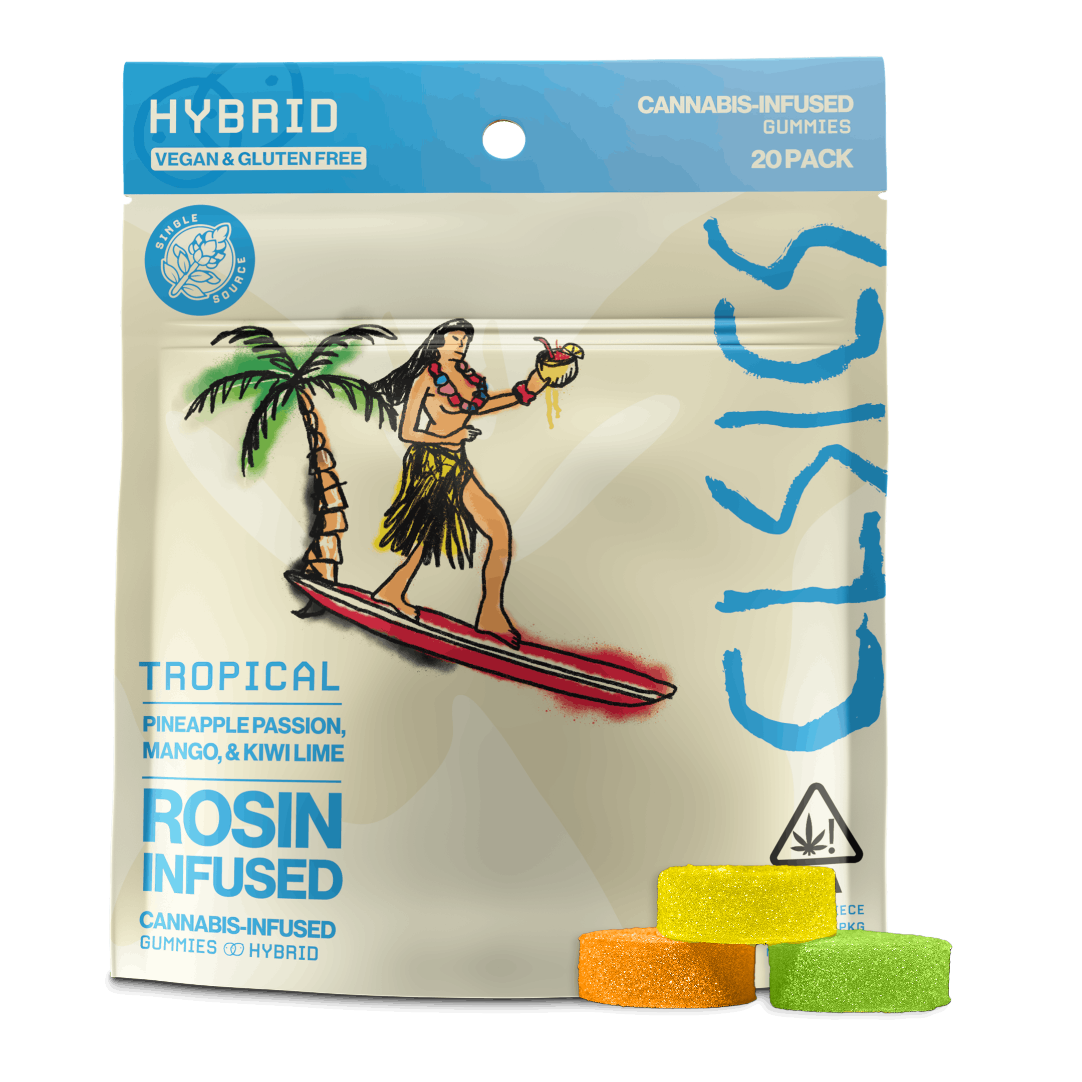 Photograph of product: Clsics | Tropical Hybrid 20 Pack Gummies Live Rosin Infused Party Pack | 100mg