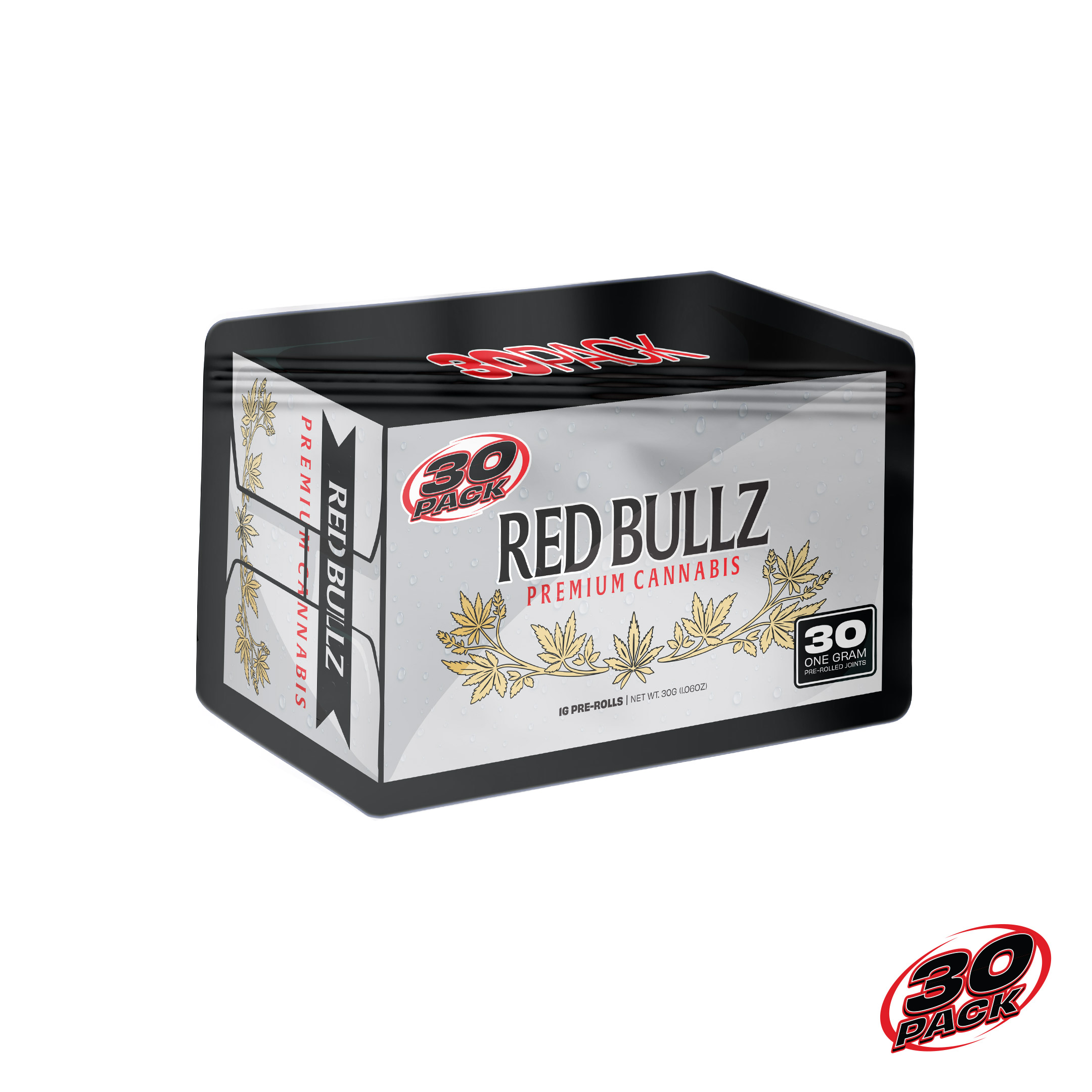 Photograph of product: 30 Pack | 1g Preroll 30pk | Redbullz