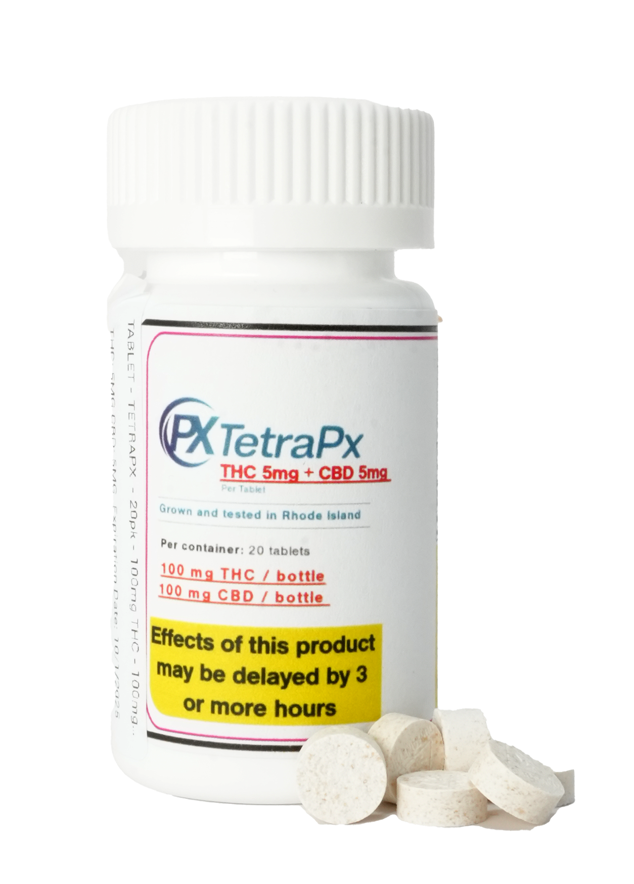 Photograph of product: 1:1 TH-oui/CBD Tetrapx Tablet - 5mg 20pk