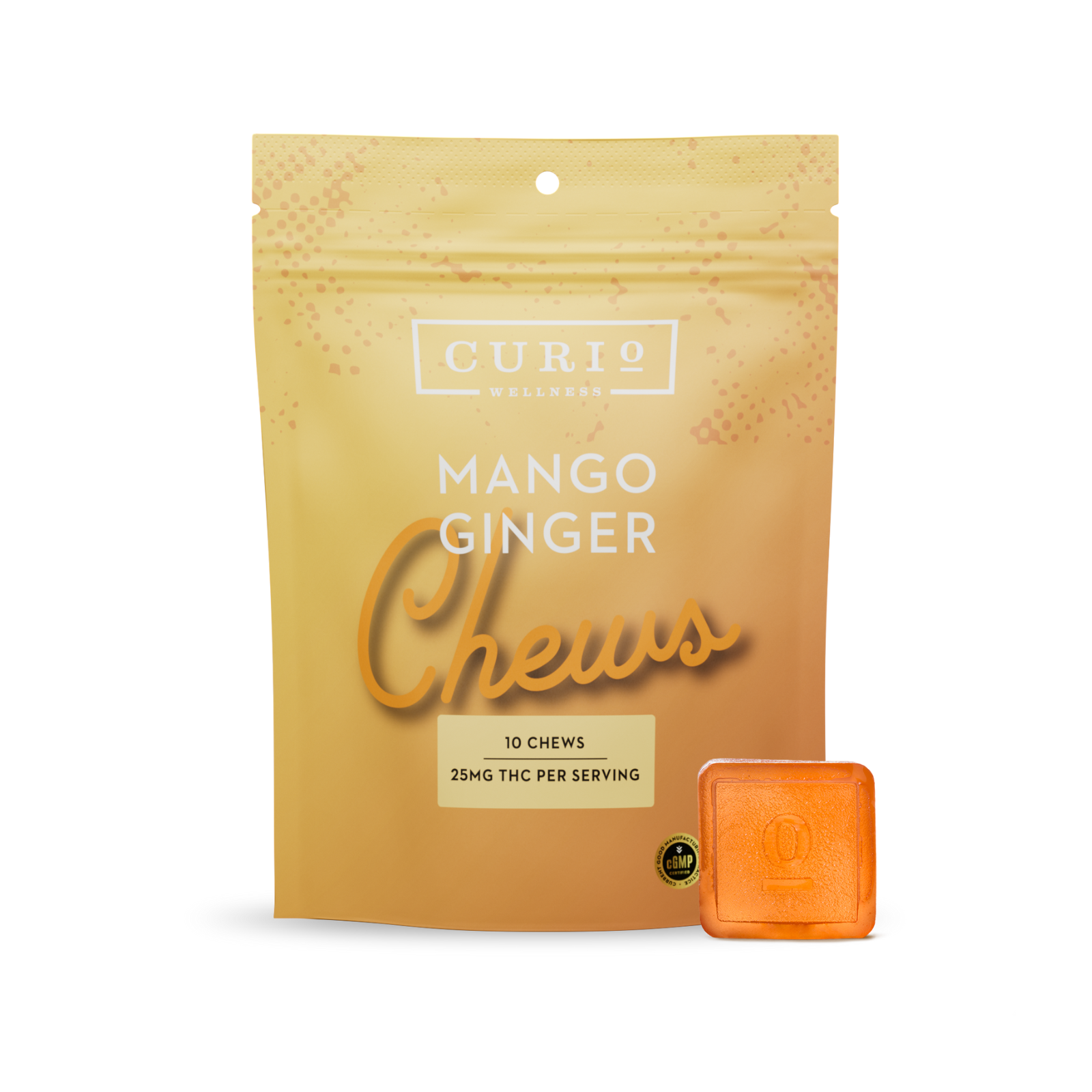 Photograph of product: Curio Wellness | Mango Ginger Chews | 250mg (10pk)