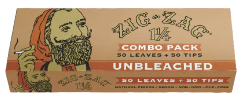 Photograph of product: Zig-Zag Unbleached 1 Papers + Tips