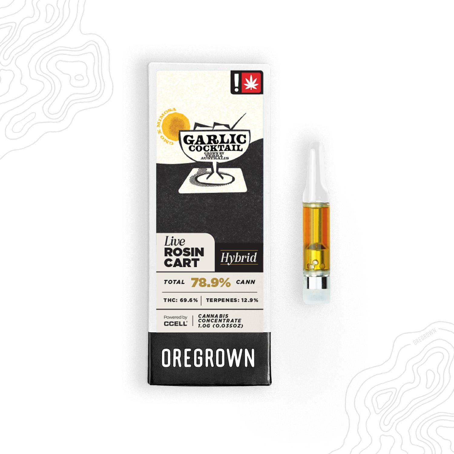 Photograph of product: Oregrown - Garlic Cocktail - Live Rosin Cartridge