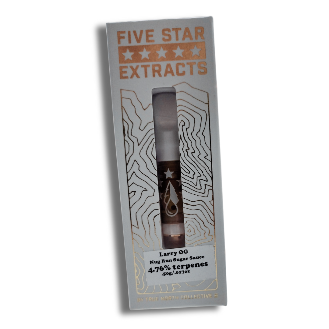 Photograph of product: Five Star Extracts .5G Nug Run Sugar Sauce Cart Larry OG