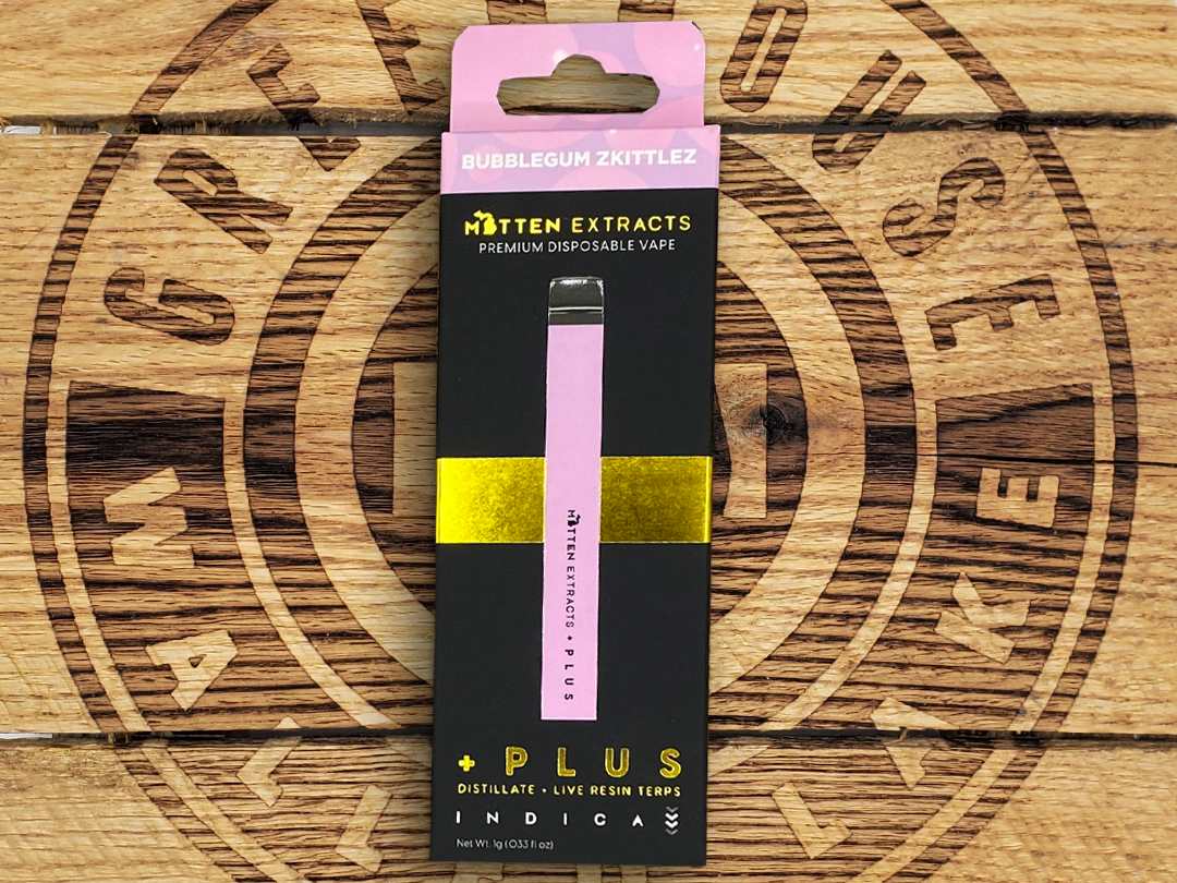 Photograph of product: Mitten Extracts | + Bubblegum Zkittles | 1g AIO Cart