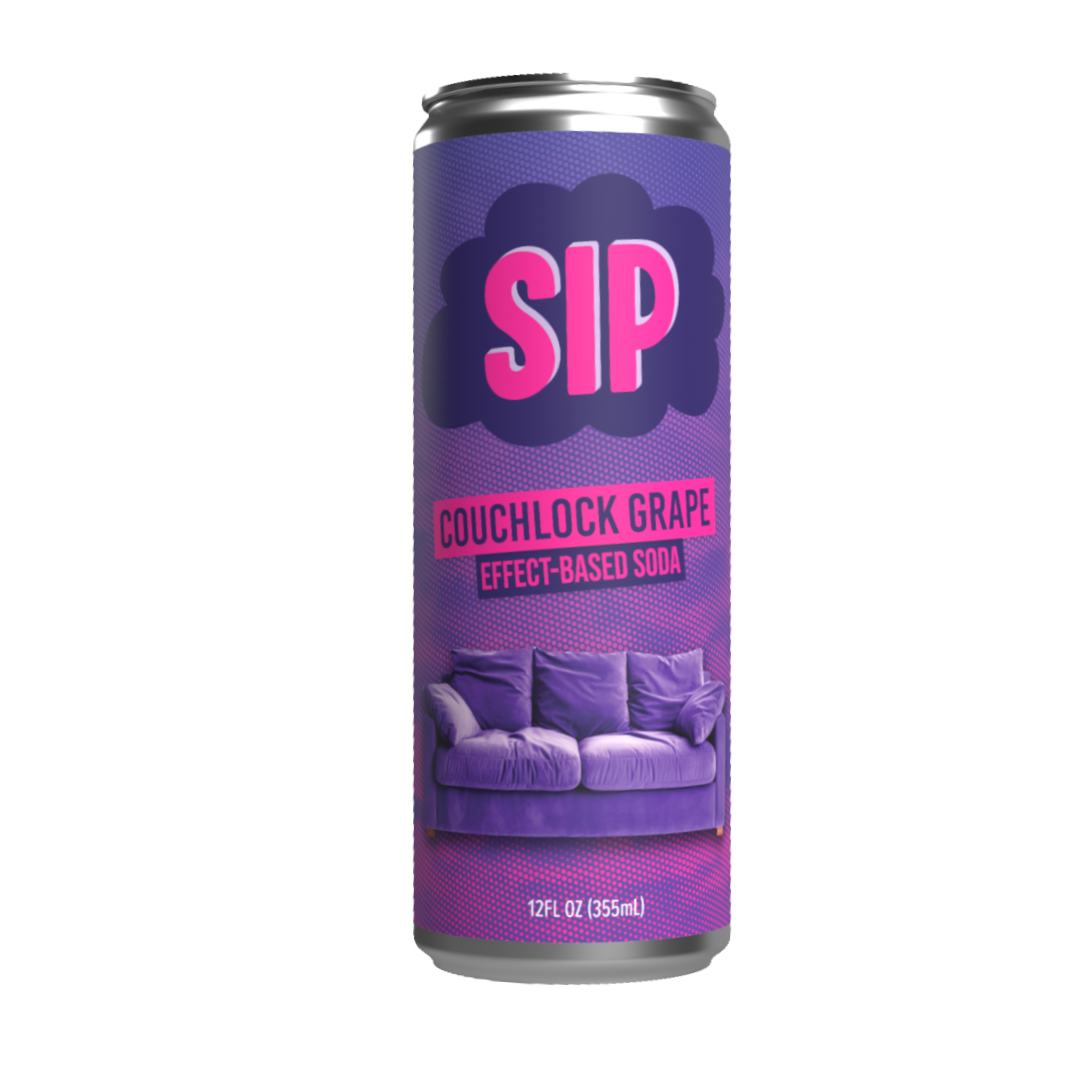 Photograph of product: SIP Couchlock Grape Soda 5mg