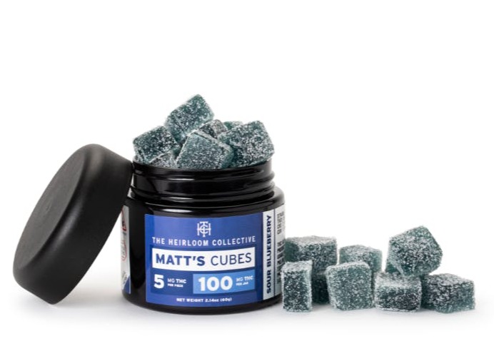 Photograph of product: Matt's Sour Blueberry | 100mg | Gummies