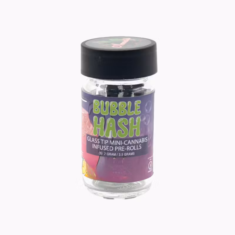 Photograph of product: Amnesia - 5pk .7g Glass Tip Bubble au chocolat Infused Prerolls - (3.5g) - Oui'd - **STRAWBERRY COUGH** (2/$40)