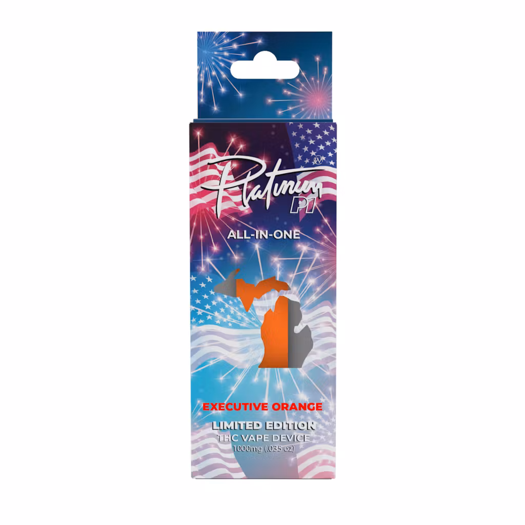 Photograph of product: Platinum Vape | Executive Orange | Disposable Cartridge | 1g