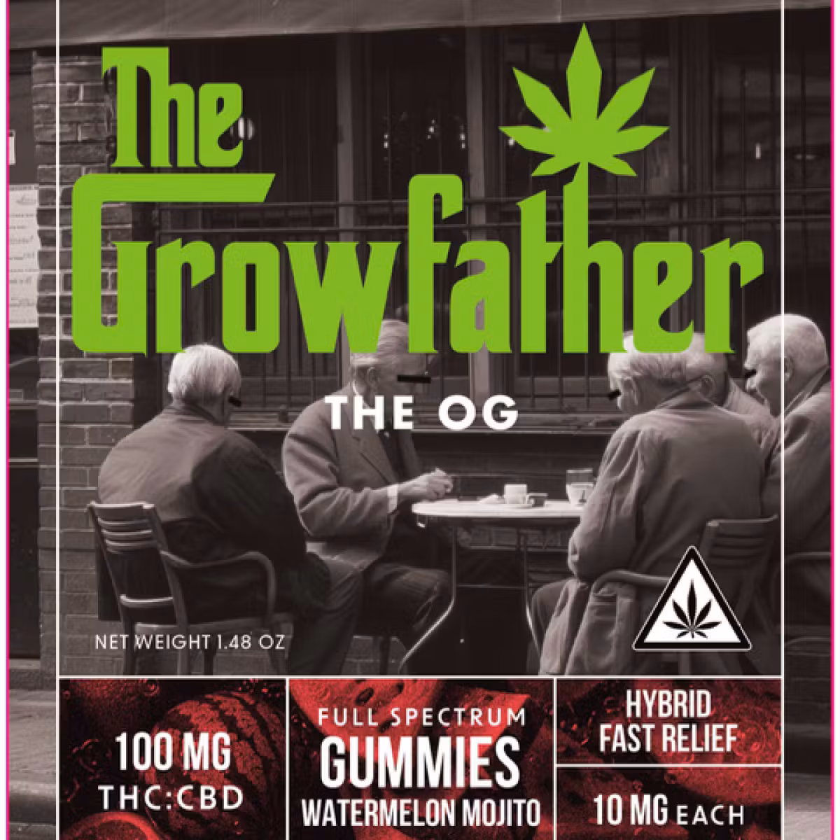 Photograph of product: Fast Relief Watermelon Mojito Gummies I 10ct TH-oui:CBD 100mg I The Growfather
