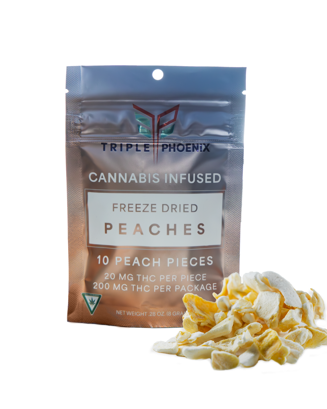 Photograph of product: Triple Phoenix 200mg | Freeze Dried Peaches