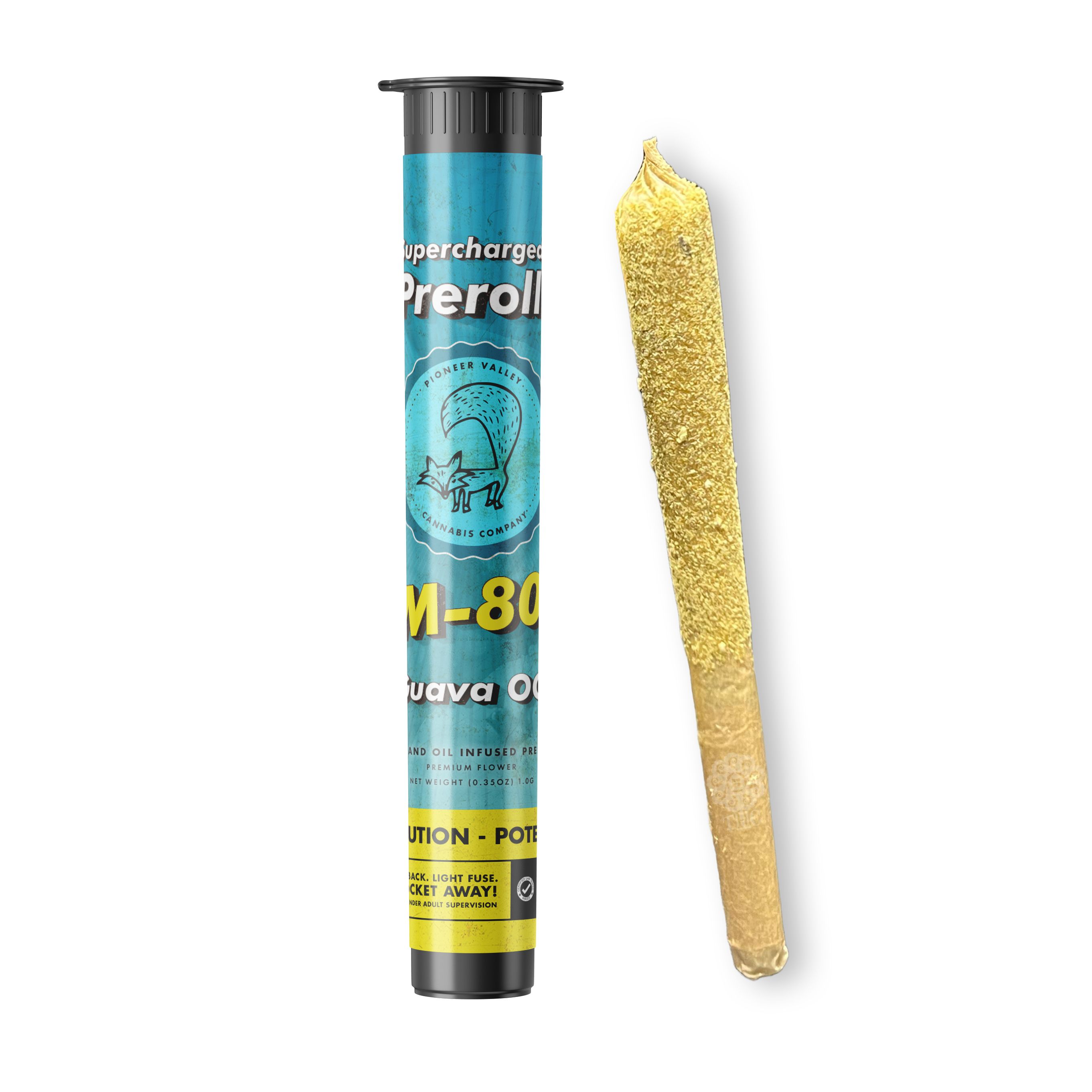 Photograph of product: M-80 | Guava OG (HI) Infused Pre-Roll | Pioneer Valley