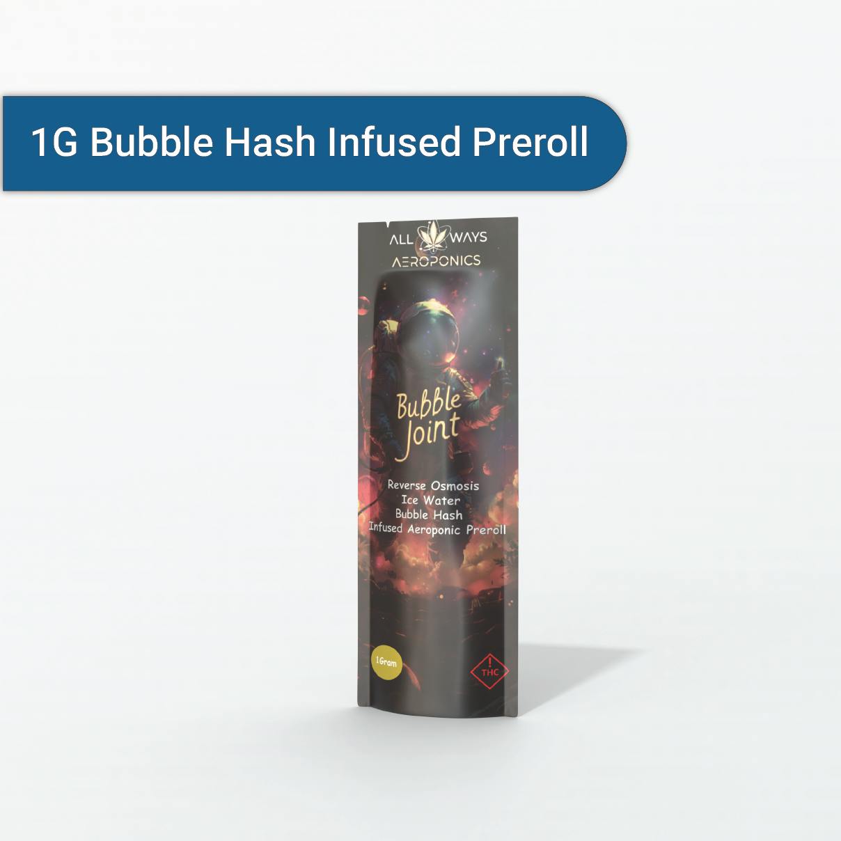 Photograph of product: ALL WAYS AEROPONICS MOON BEAR BUBBLE au chocolat INFUSED PREROLL 23% HYBRID