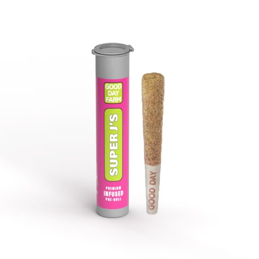 Photograph of product: GDF: Infused Pre-Roll | Grapefruit x GovernMint Oasis | Super J's | 1g