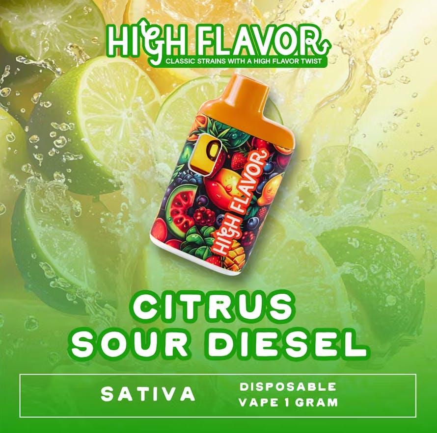 Photograph of product: Citrus Sour Diesel 1g Distillate Disposable