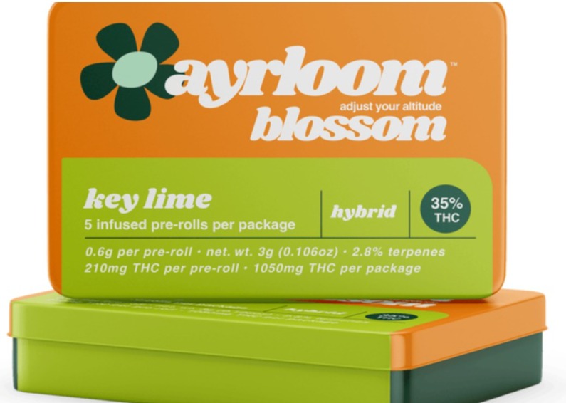 Photograph of product: Ayrloom Blossom | Key Lime | 0.6g Infused Pre-Rolls | 5pk