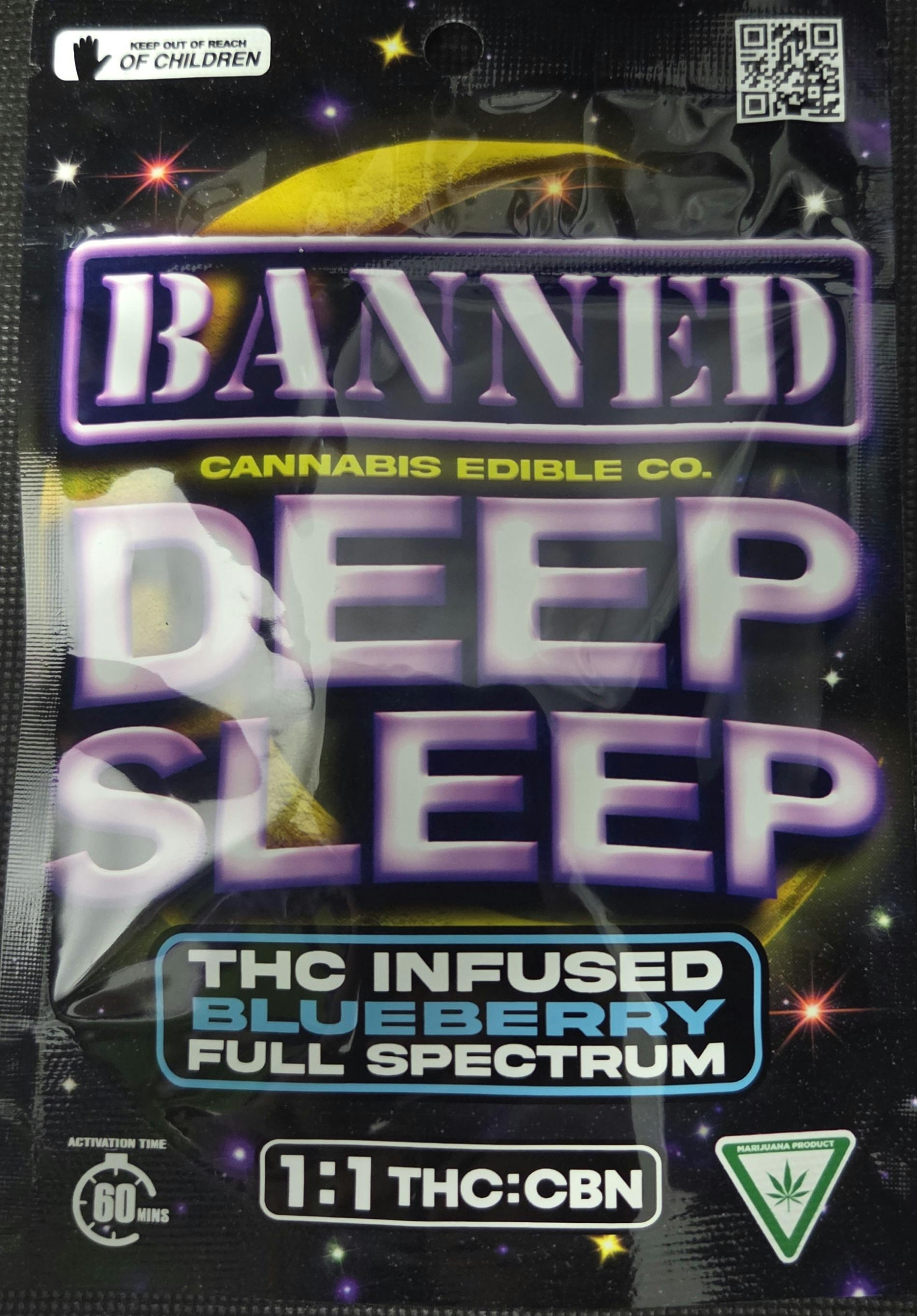 Photograph of product: Banned: Blueberry Deep Sleep 200MG Gummies (4x50mg)