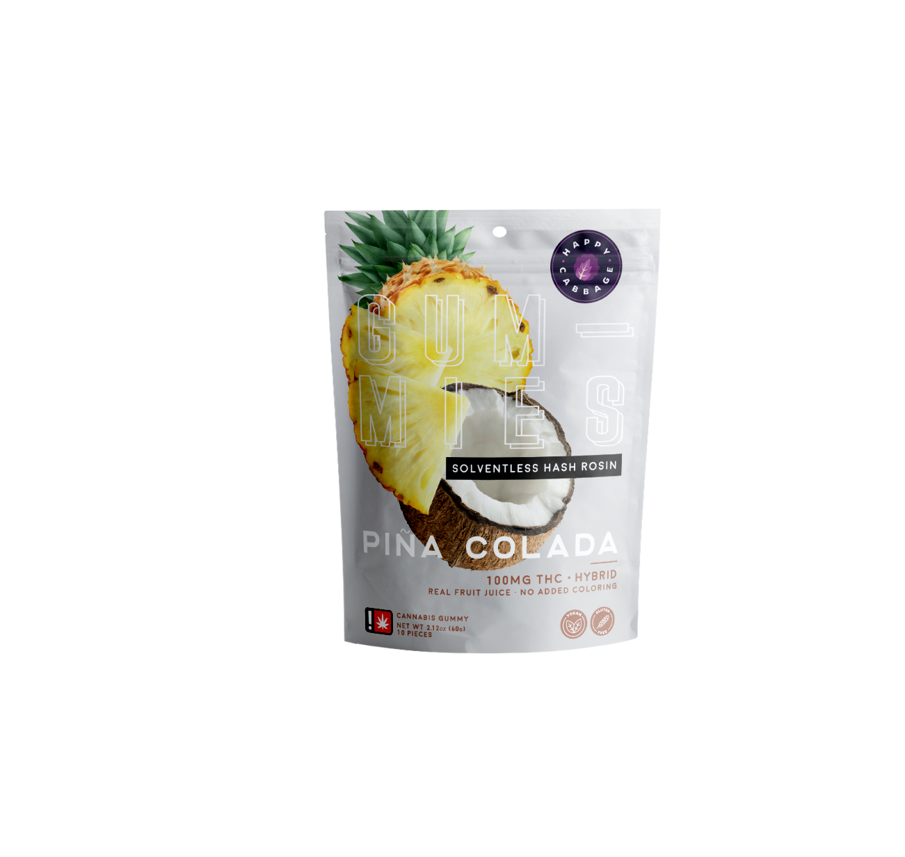 Photograph of product: 10 Piece Gummies - Pina Colada - (Hybrid) 100mg TH-oui Multipack Rosin Gummies