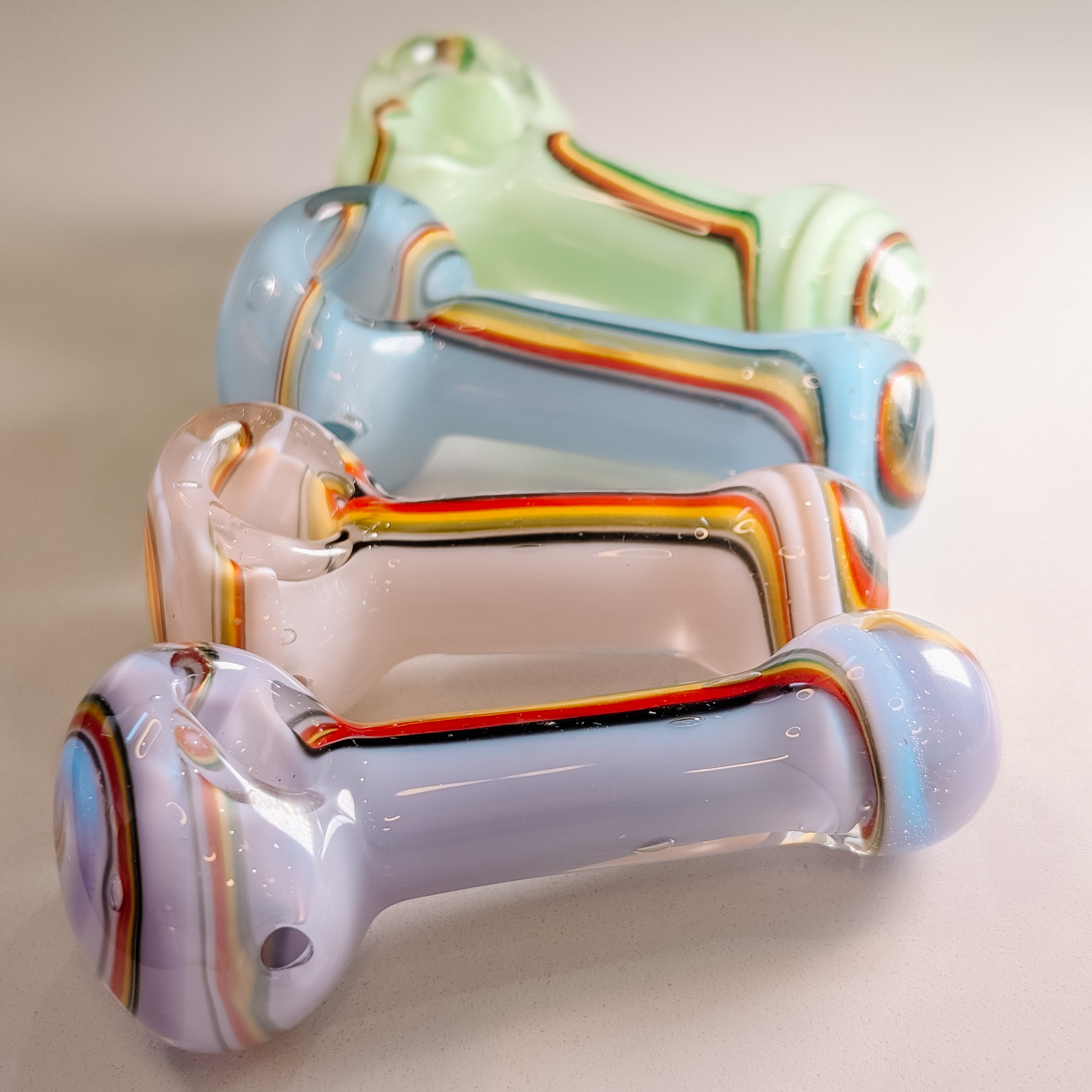 Photograph of product: 3.5" Slyme Pipe w/Rasta Lines - Assorted Colors