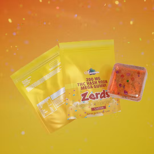 Photograph of product: AMNESIA | ZERDS LEMON CHEESECAKE - au chocolat ROSIN GUMMIES | 1PK | Oui'd