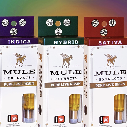 Photograph of product: Mule Extracts Live Resin | Cartridge | Oui'd | Pineapple Express |