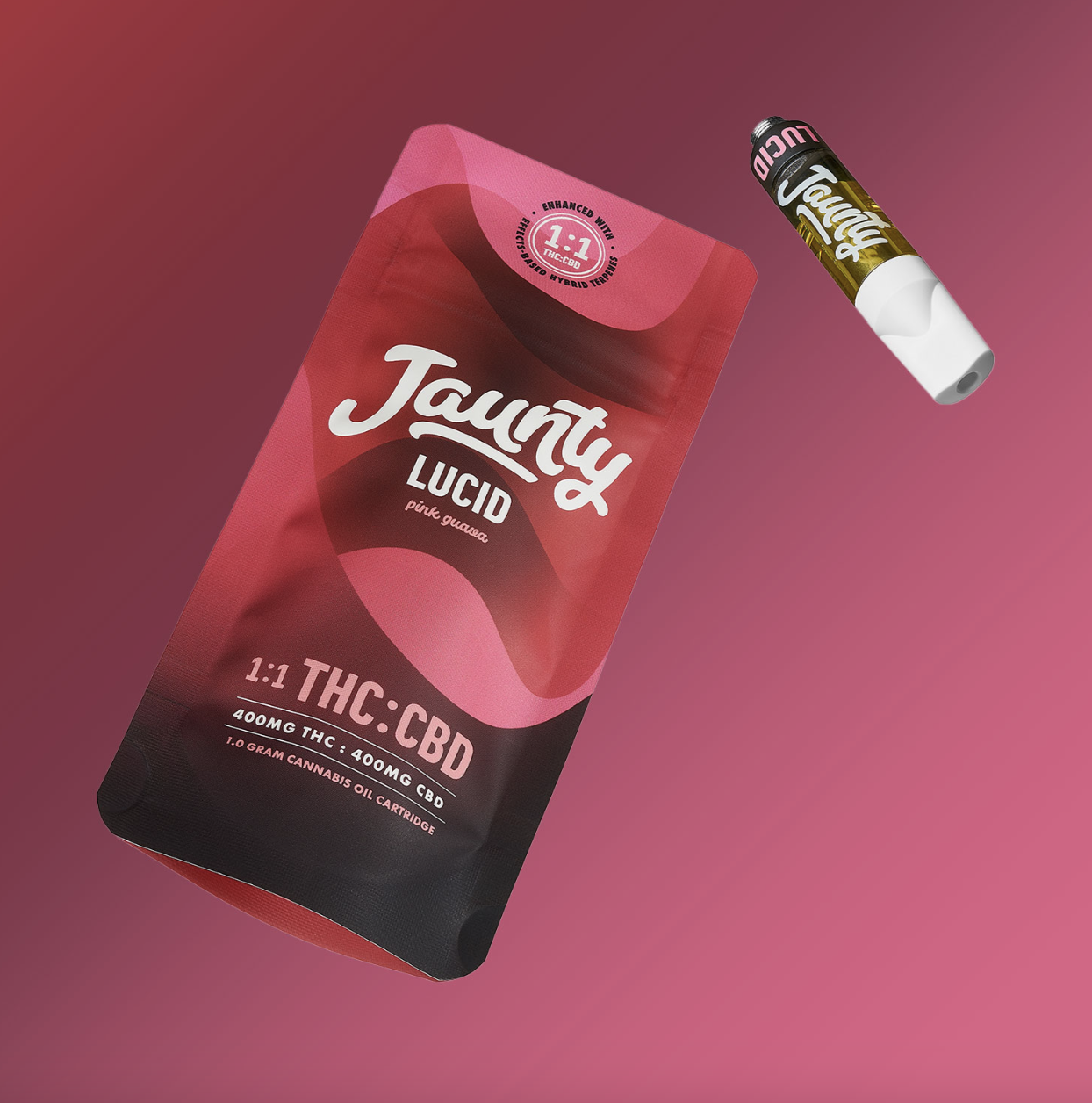Photograph of product: F15 | Lucid 1:1 TH-oui:CBD 1g Cartridge | Jaunty