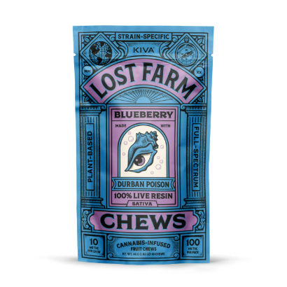 Photograph of product: LOST FARM - BLUEBERRY LIVE RESIN FRUIT CHEWS (10PK) (100MG) (S)