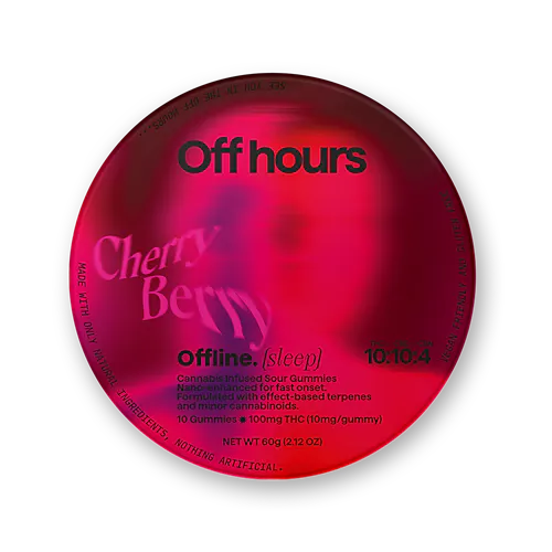 Photograph of product: OFF HOURS | Cherry Berry | 10 Pk 100mg | Gummies