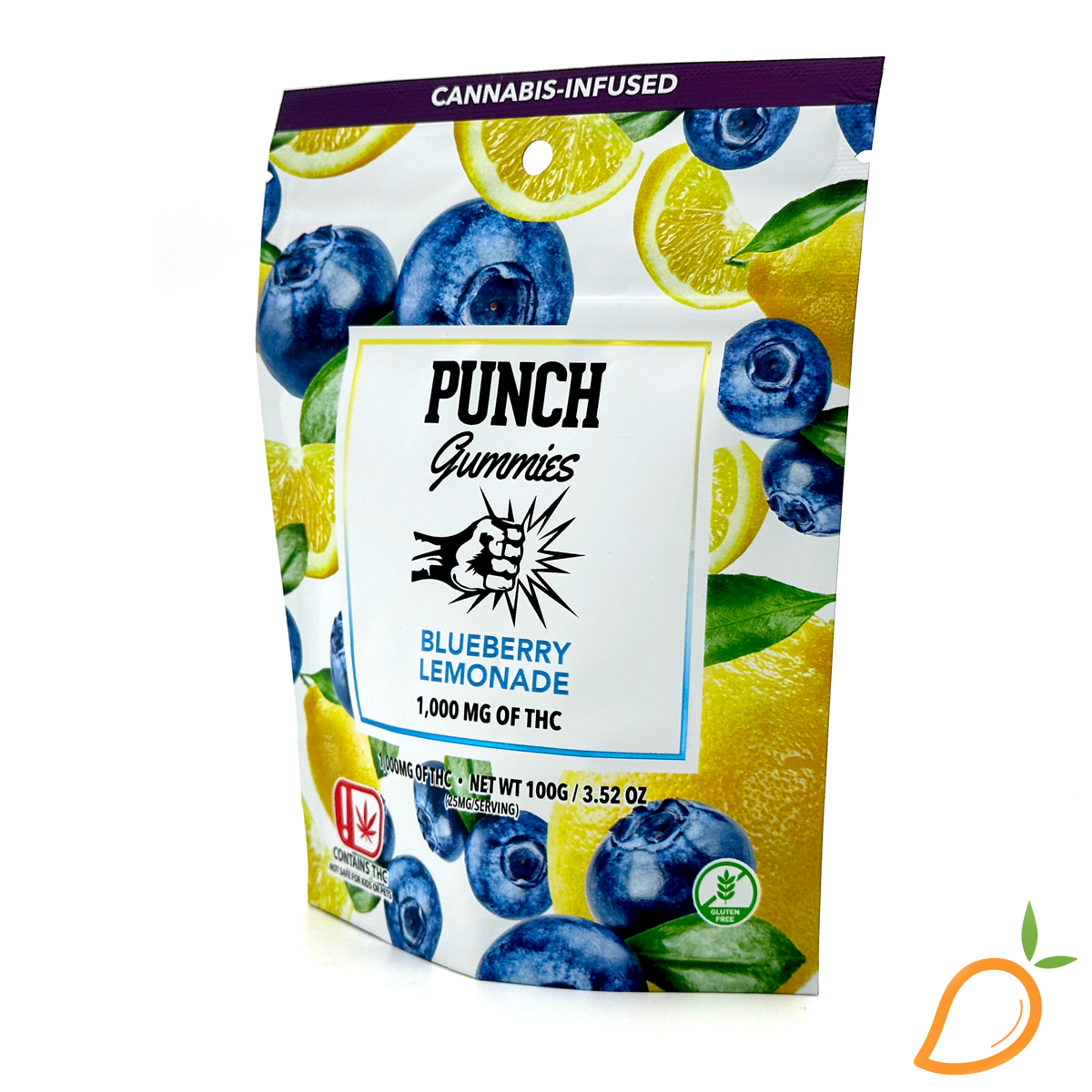 Photograph of product: 1000mg Blueberry Lemonade Gummies Punch Edibles