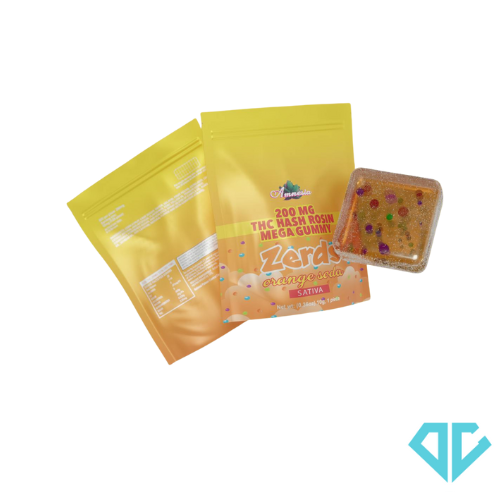 Photograph of product: Amnesia Zerdz Orange Soda au chocolat Rosin Single Gummy 200mg