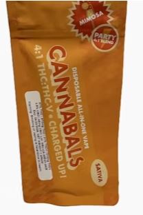 Photograph of product: Cannabals | Mimosa | Charged Up 4:1 TH-oui to TH-ouiV All-in-One Vape