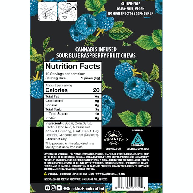 Photograph of product: Sour Blue Raspberry | 100mg