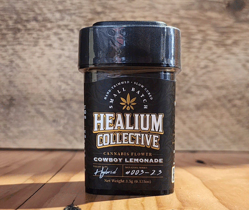 Photograph of product: Healium Collective Cowboy Lemonade Flower Jar - 3.5g