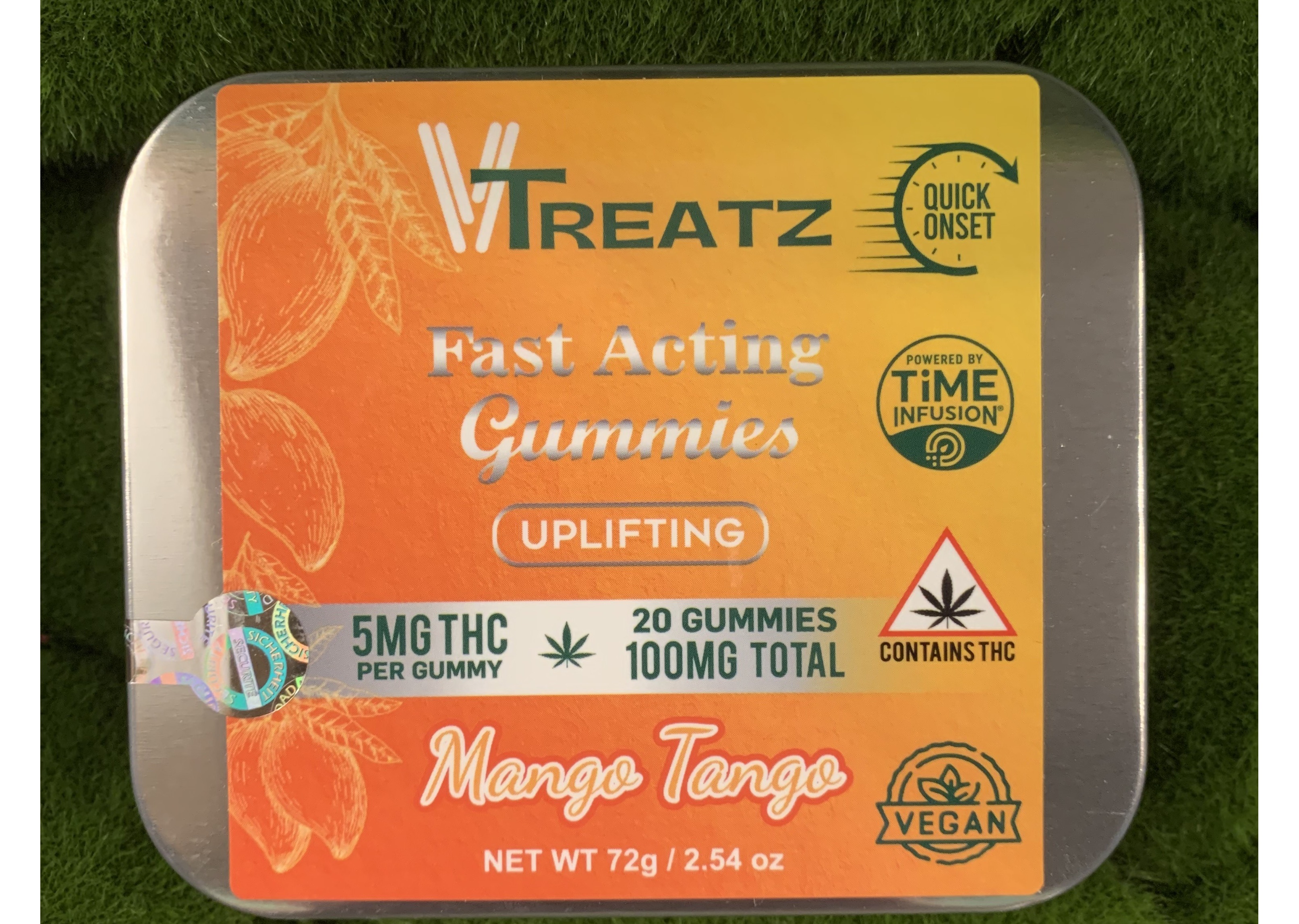 Photograph of product: 100mg Edible Pack | Mango Tango Gummies | VTreatz