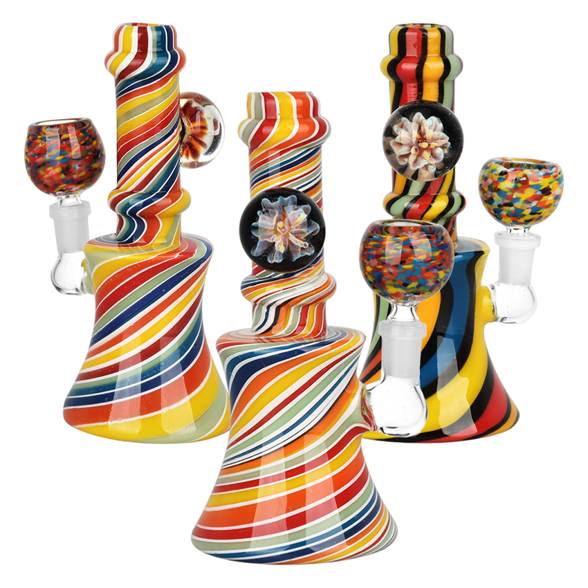 Photograph of product: Flowering Spirals Glass Water Pipe | 5.5" |