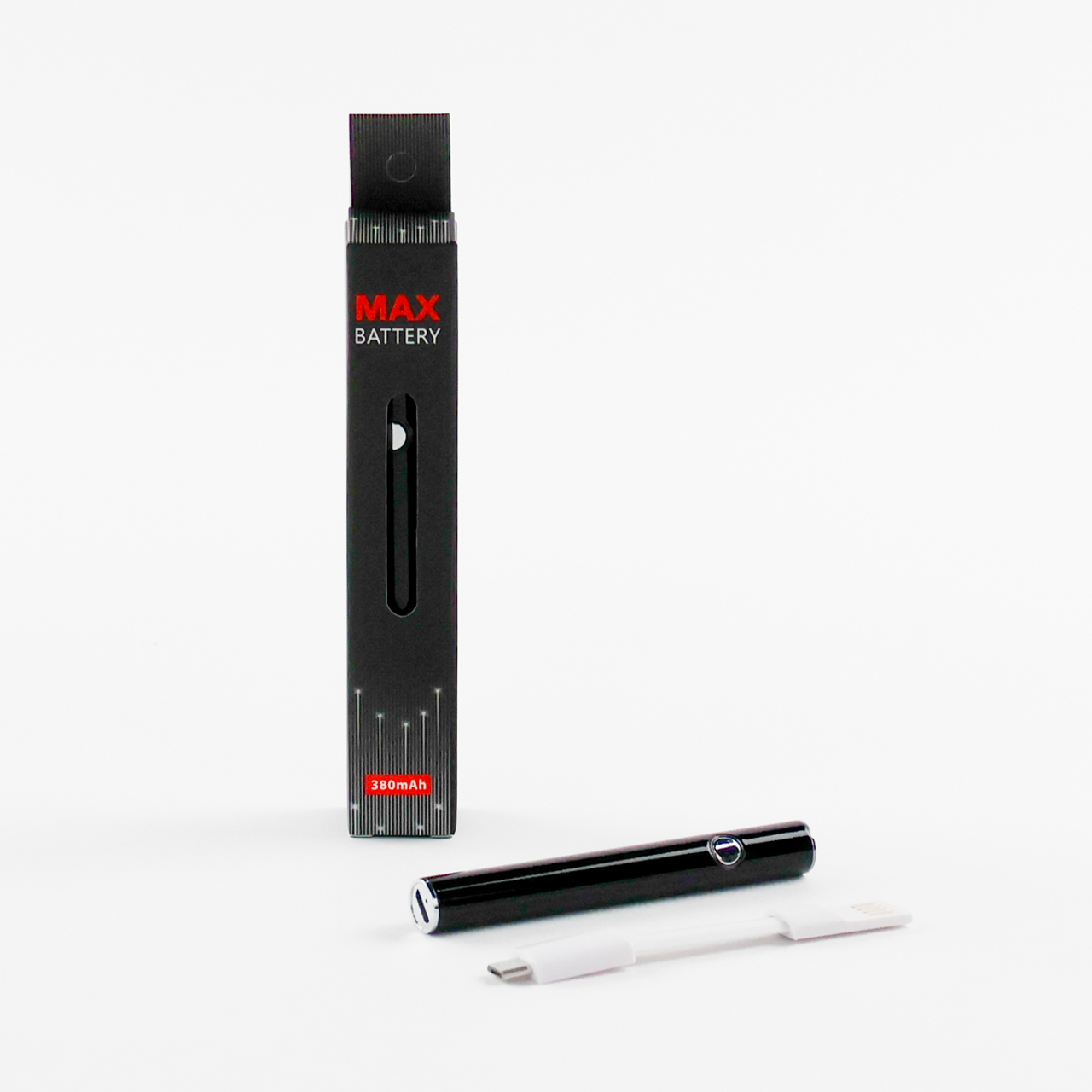 Photograph of product: 380mAh Preheat Variable Voltage Battery & USB Charger (Flat Top) | Black