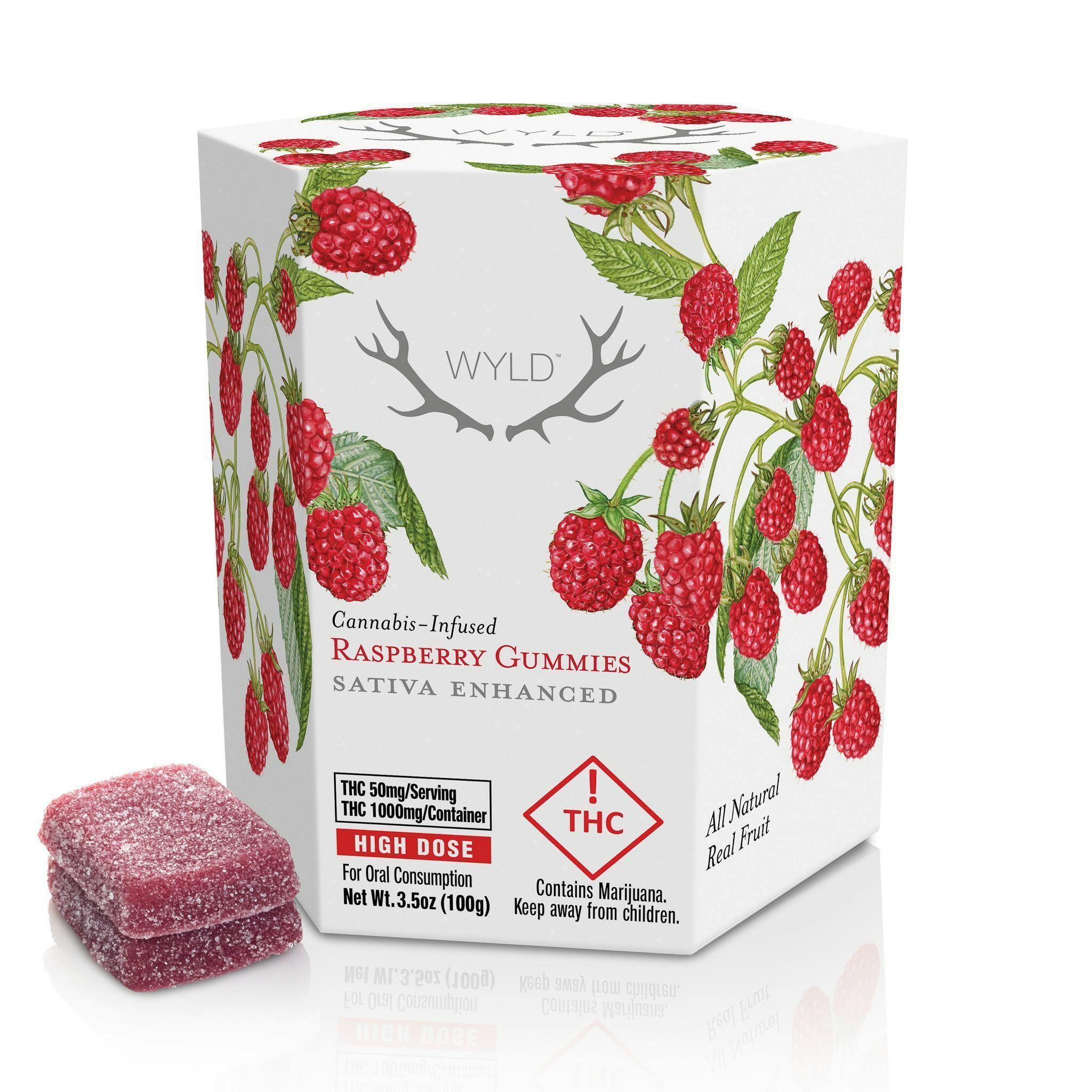Photograph of product: Wyld Gummies 1000mg - Raspberry (Oui'd)