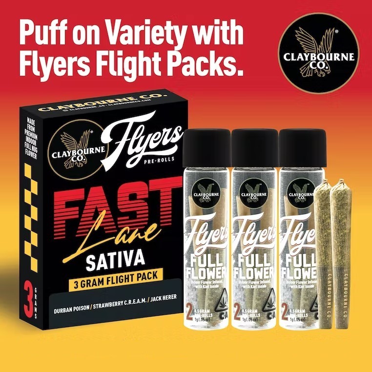 Photograph of product: Claybourne - Fast Lane 3g 6Pk Prerolls Oui'd