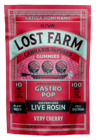 Photograph of product: Edible* - Lost Farms - Very Cherry Live Rosin gummies (S) - 100mg (10pk)
