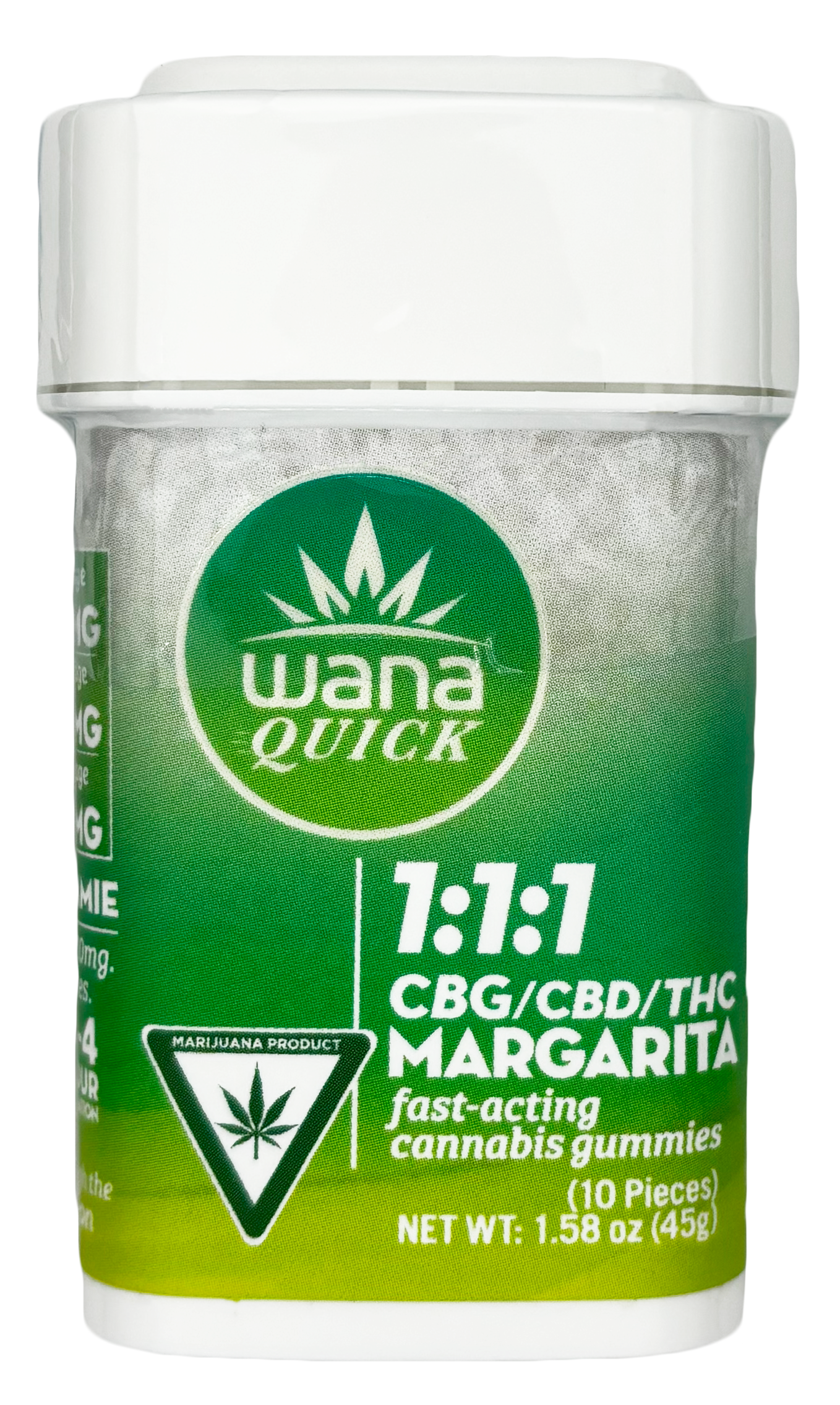 Photograph of product: Wana | Lime Margarita Quick | Gummy Edible | 100mg THC/100mg CBD/100mg CBG