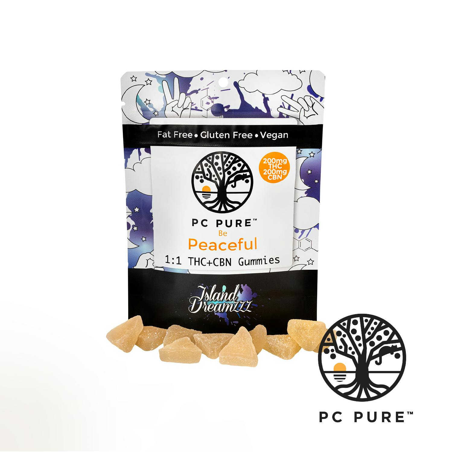 Photograph of product: PC Pure - Gummies - Island Dreamzzz - 200MG
