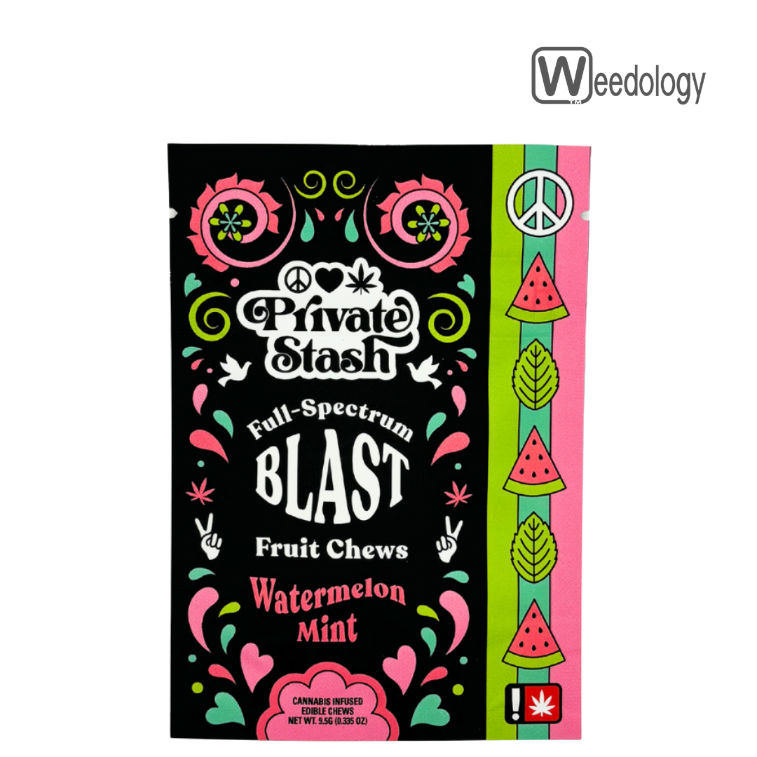 Photograph of product: Blast 2pk WATERMELON MINT 100mg Fruit Chews