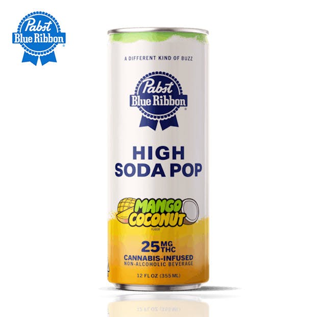 Photograph of product: Pabst Blue Ribbon - Mango Coconut Soda Pop - 25mg TH-oui - Single