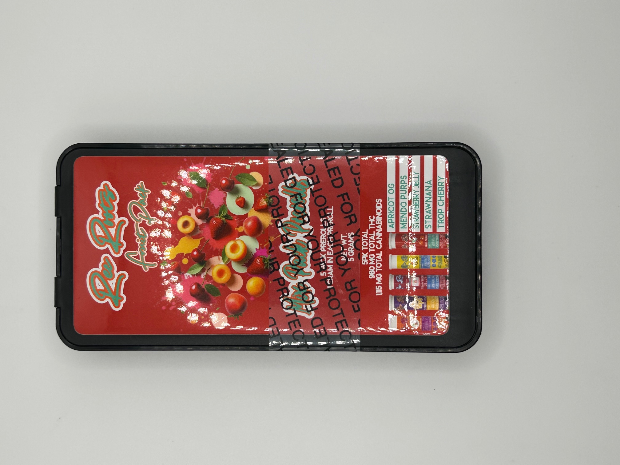 Photograph of product: Rec Roots | Fruit Pack (Apricot OG, Mendo Purps, Strawberry Jelly, Strawnana, Trop Cherry) | Prerolls 5pk