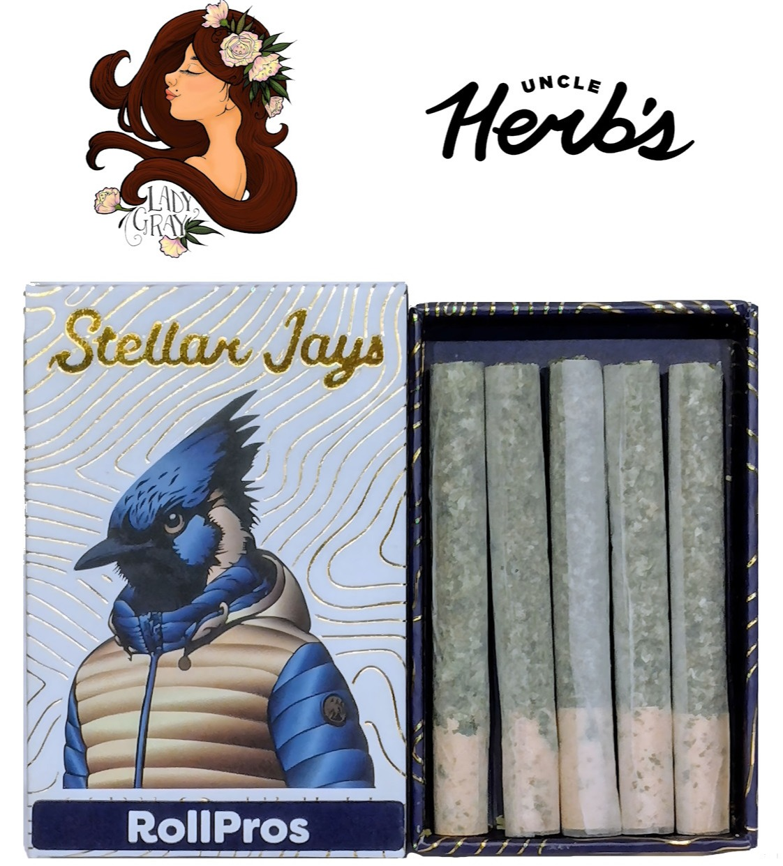 Photograph of product: Skywalker OG (0.75) Stellar Jay 5pk By Lady Gray - 3.75g