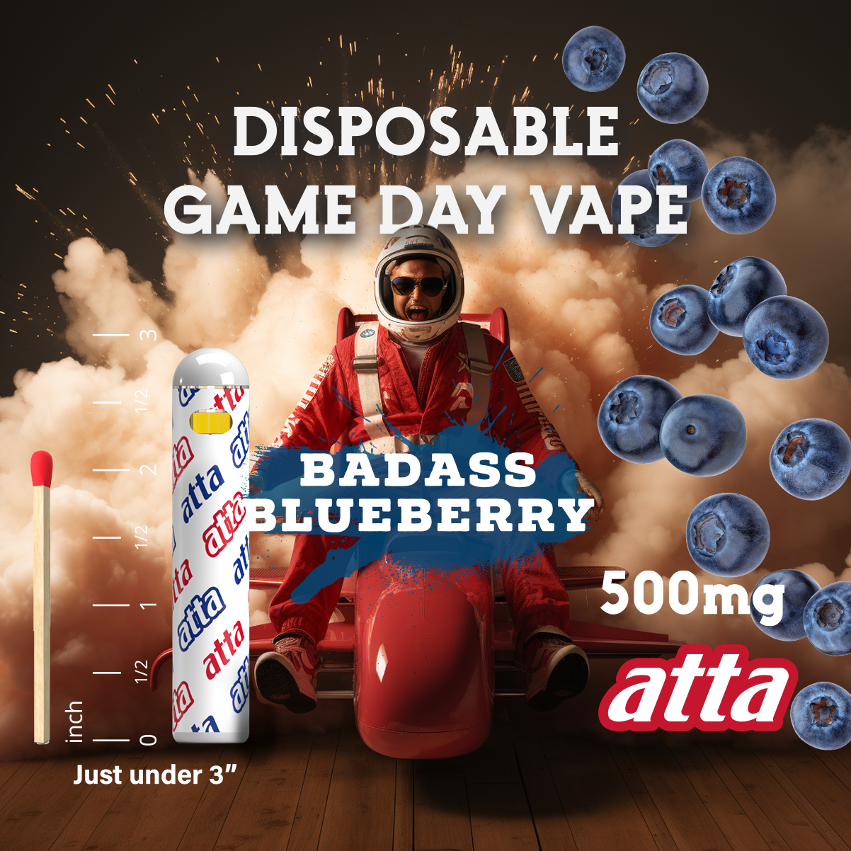 Photograph of product: Free Flyin' Freedom Badass Blueberry AIO Disposable