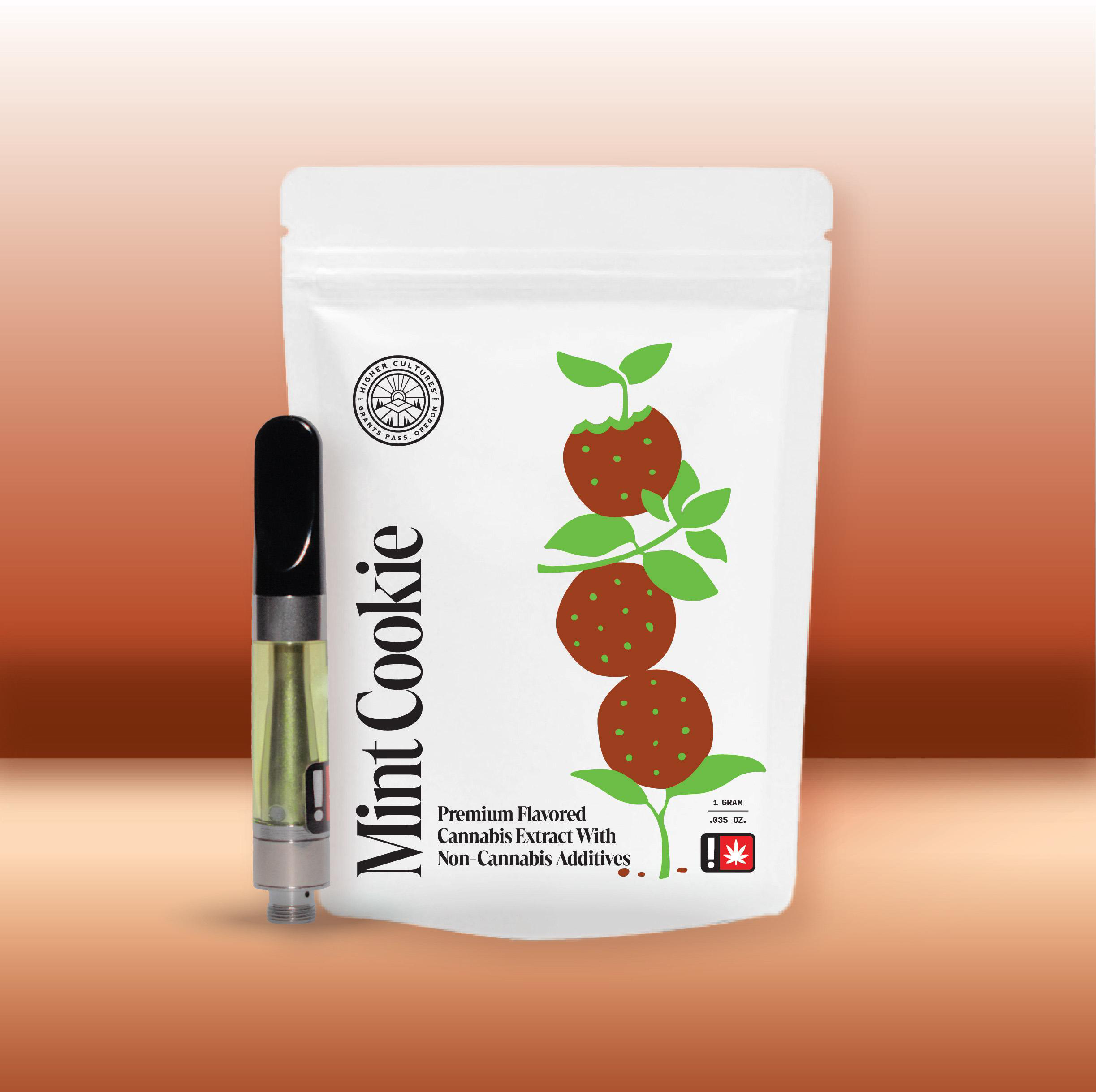 Photograph of product: Cartridge ~ Higher Cultures ~ Flavored Oui'd ~ Mint Cookie