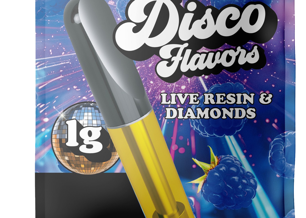 Photograph of product: Cartridge - 1g Disco Dabs Flavored - Blue Razz - GREEN LEAF SPECIAL