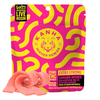Photograph of product: Strawberry Lemonade Fast Acting Rosin Belts 4pk | 100mg