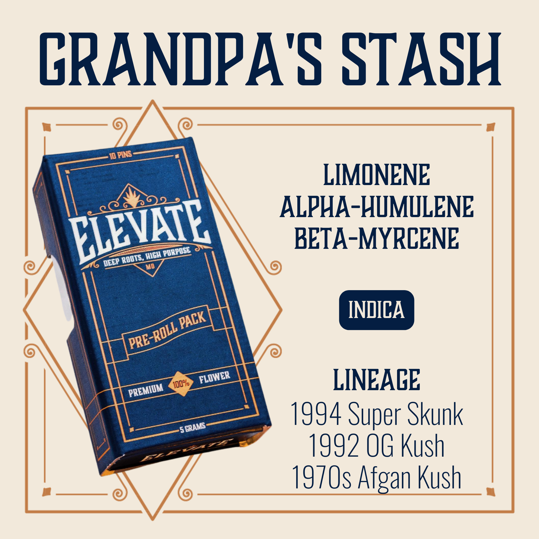 Photograph of product: Grandpa's Stash Pins Pre-Roll | 10-pack
