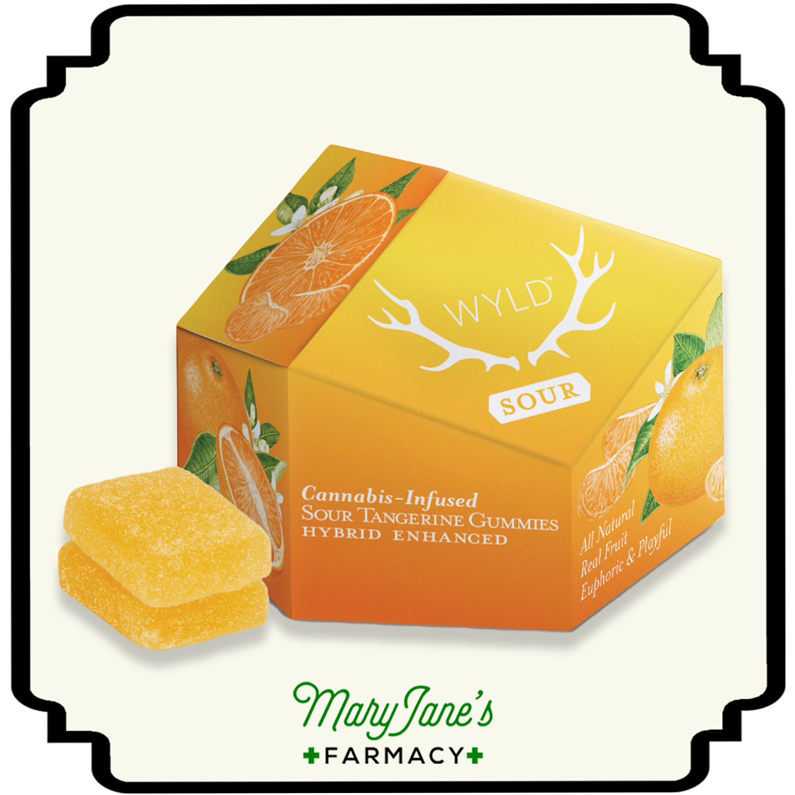 Photograph of product: Sour Tangerine Oui'd Enhanced Gummies 10-Pack | 100mg